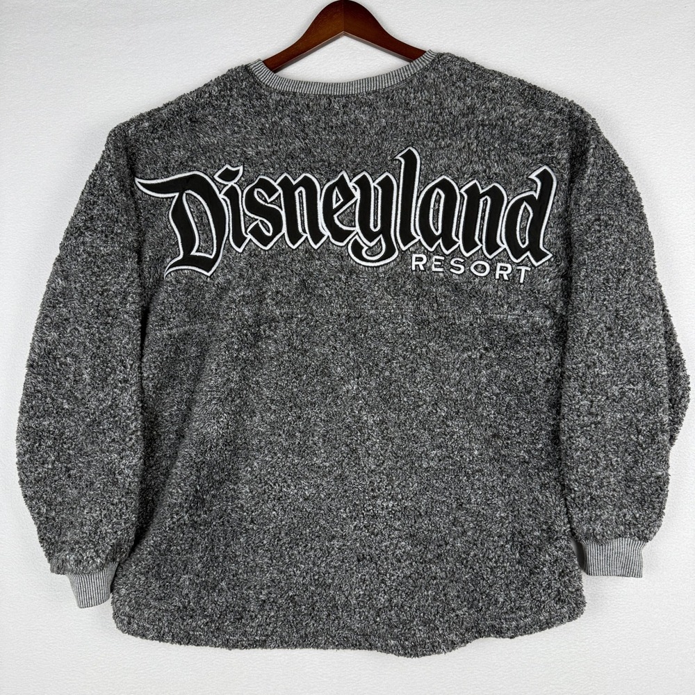 Disney Spirit Jersey Women XL Gray Disneyland Resort Sherpa Fleece Sweater